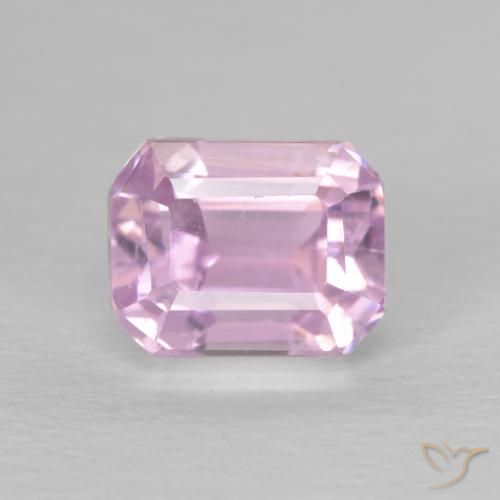 1.63ct 天然 ピンクがかった紫 クンツァイト, エメラルドカット, VS