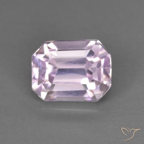 2.19ct 天然 薄いパープルピンク クンツァイト, エメラルドカット, VS