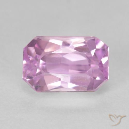 2.98ct 天然 ライトパープル クンツァイト, エメラルドカット, VVS