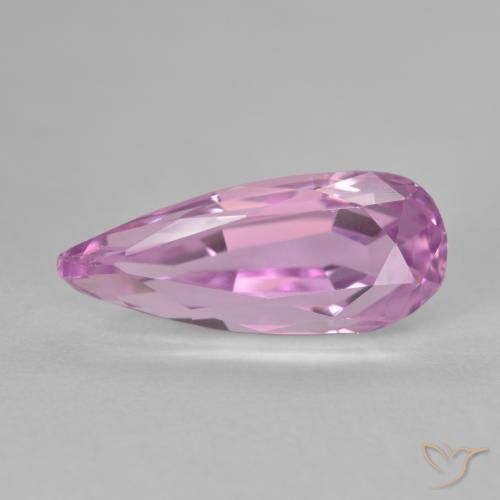 7.27ct 天然 非常に薄いピンク クンツァイト, 洋梨の形, VVS