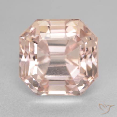 10.83ct 天然 ピーチオレンジ クンツァイト, エメラルドカット, VVS-VS