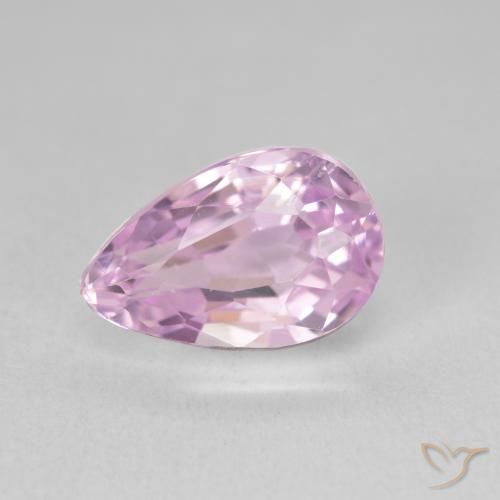 5.91ct 天然 ピンクがかった紫 クンツァイト, 洋梨の形, VVS-VS