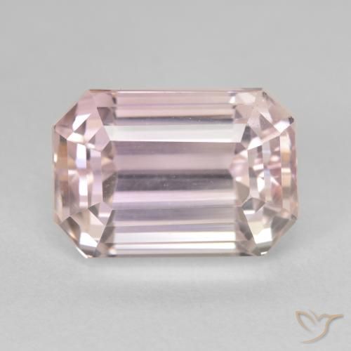 9.22ct 天然 Medium Light-Pink クンツァイト, エメラルドカット, VVS-VS