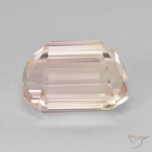 9.22カラットの天然Medium Light-Pinkクンツァイト、八角形 / エメラルドカット、VVS-VS