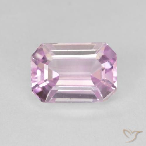 3.88ct 天然 ミディアムピンク クンツァイト, エメラルドカット, VVS-VS