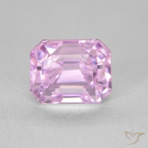 3.29ct 天然 ミディアムパープル クンツァイト, エメラルドカット, VVS-VS