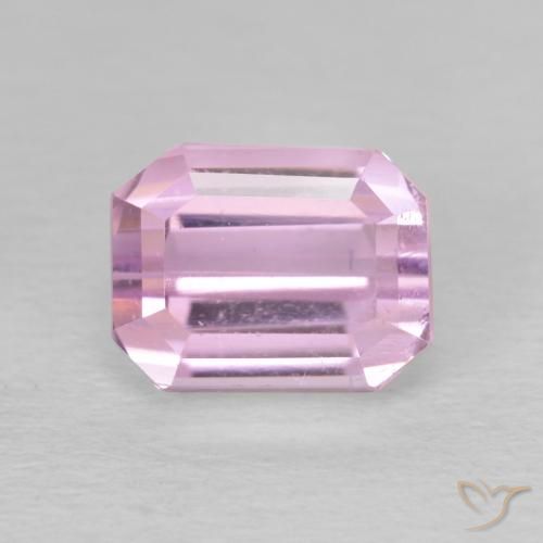 3.02ct 天然 非常に薄いピンク クンツァイト, エメラルドカット, VVS-VS