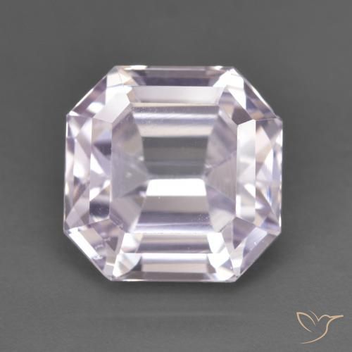 6.38ct 天然 薄いラベンダーピンク クンツァイト, エメラルドカット, VVS-VS