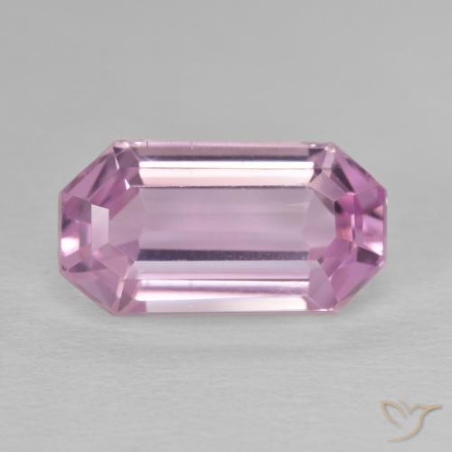6.47ct 天然 非常に薄いロイヤルパープルピンク クンツァイト, エメラルドカット, VVS-VS