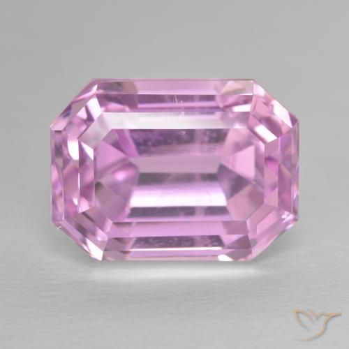 17.67ct 天然 薄いロイヤルパープルピンク クンツァイト, エメラルドカット, VS