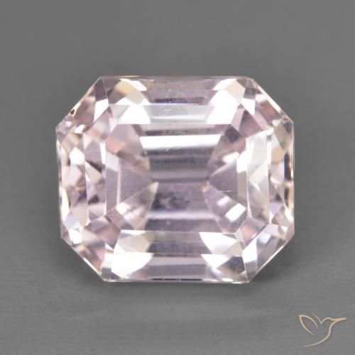 5.69ct 天然 フラミンゴピンク クンツァイト, エメラルドカット, VS