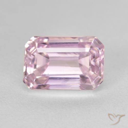 6.66ct 天然 ライトピンク クンツァイト, エメラルドカット, VS