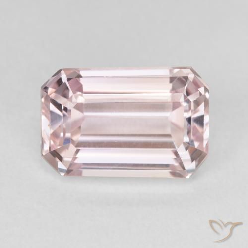 5.94ct 天然 ライトピンク クンツァイト, エメラルドカット, VVS