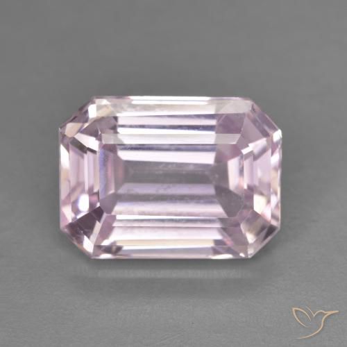 5.78ct 天然 非常に薄いピンクのトーン クンツァイト, エメラルドカット, VVS-VS