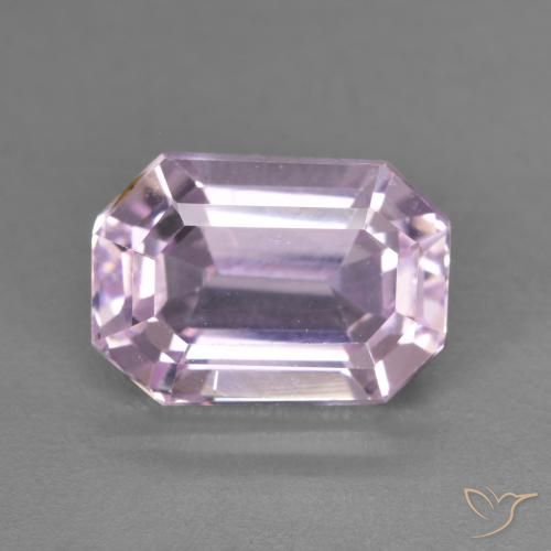 4.66ct 天然 パープルピンク クンツァイト, エメラルドカット, VS