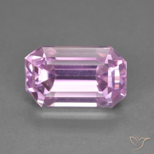 7.43ct 天然 ロイヤルパープルピンク クンツァイト, エメラルドカット, VVS-VS