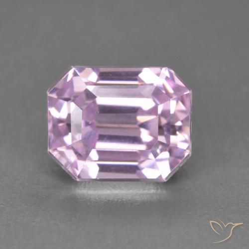 3.41ct 天然 ロイヤルパープルピンク クンツァイト, エメラルドカット, VVS