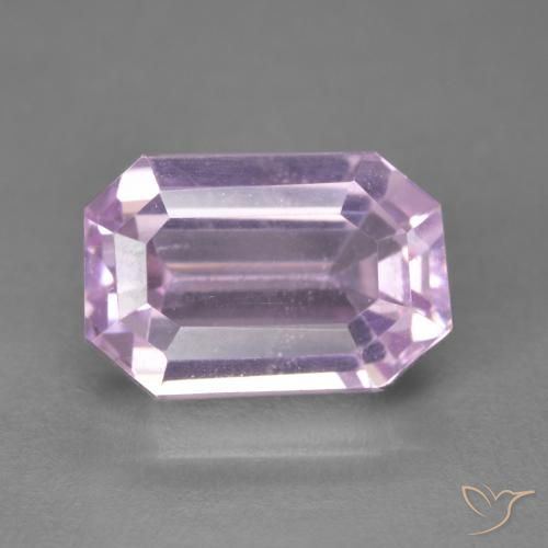7.61ct 天然 Medium Light-Pink クンツァイト, エメラルドカット, VVS