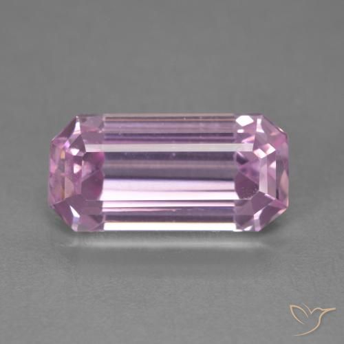 6.19ct 天然 ミディアムピンク クンツァイト, エメラルドカット, VVS