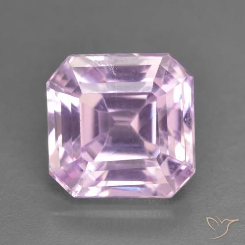 5.92ct 天然 チェリーピンクトーン クンツァイト, エメラルドカット, VS
