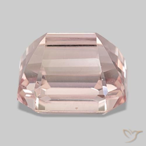 34.25カラットの天然Medium Light-Pinkクンツァイト（18.4×16 mm・エメラルドカット）