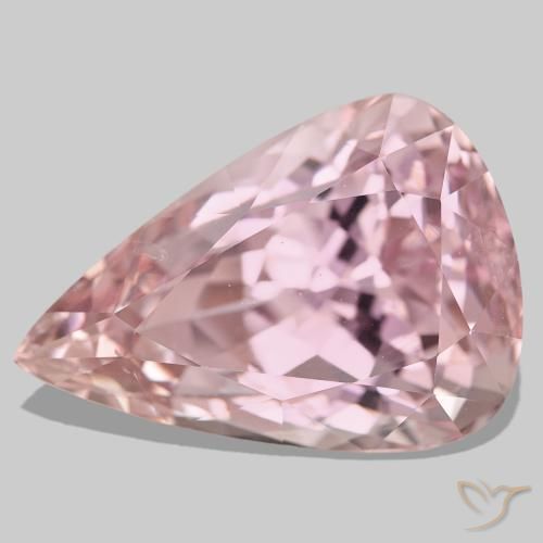 96.69カラットの天然Medium Light-Pinkクンツァイト（34×23.2 mm・洋梨の形）