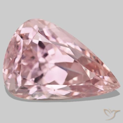 96.69カラットの天然Medium Light-Pinkクンツァイト（34×23.2 mm・洋梨の形）
