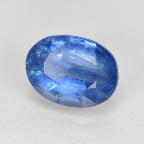 1.69カラットの天然薄いネイビーブルーカイヤナイト（8.2×6 mm・オーバルカット）