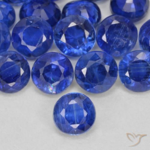 0.41ct 天然 ネイビーブルー カイヤナイト, ラウンド, VS-SI