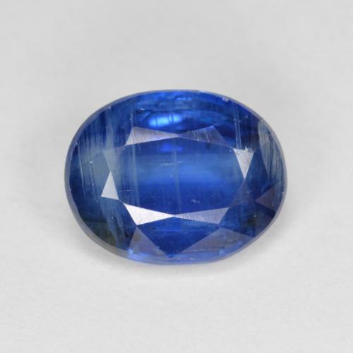 3.48カラットの天然ディープブルーカイヤナイト（10.1×8 mm・オーバルカット）