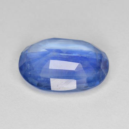 6.62カラットの天然濃いアズールブルーカイヤナイト（14.2×10.2 mm・オーバルカット）