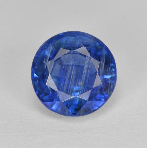 1.90カラットの天然ダークブルーカイヤナイト（7.18 mm・ラウンドカット）