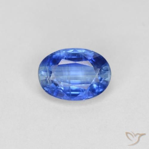1.00ct 天然 薄いネイビーブルー カイヤナイト, 楕円形, VS-SI