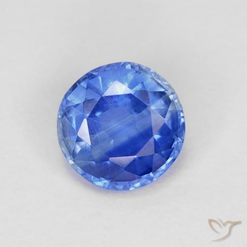 1.08ct 天然 濃いアズールブルー カイヤナイト, ラウンド, VS-SI