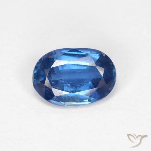 0.87ct 天然 薄いネイビーブルー カイヤナイト, 楕円形, VS