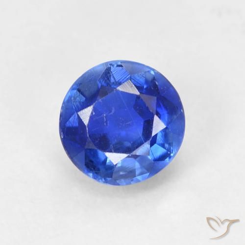 0.80ct 天然 ネイビーブルー カイヤナイト, ラウンド, VS