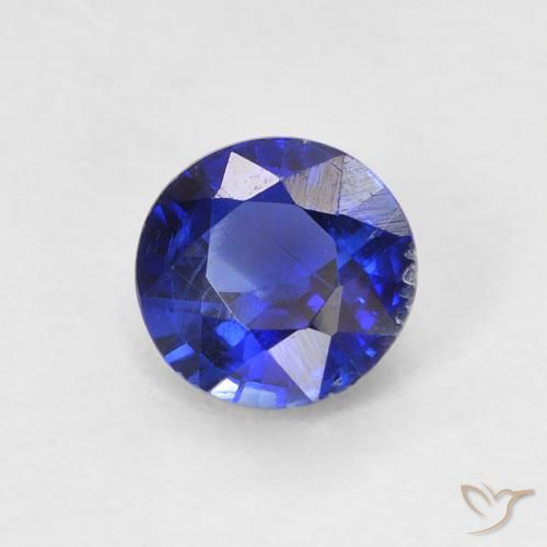 0.66ct 天然 ネイビーブルー カイヤナイト, ラウンド, VS