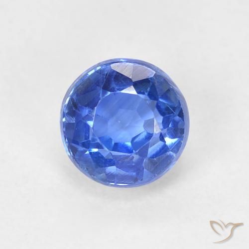 0.91ct 天然 ダークブルー カイヤナイト, ラウンド, VS