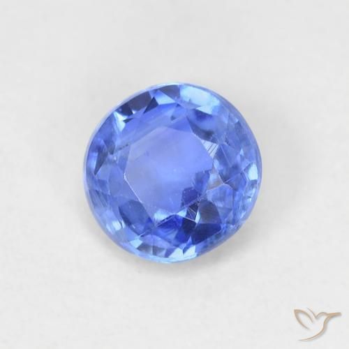 0.62ct 天然 薄いネイビーブルー カイヤナイト, ラウンド, VS-SI