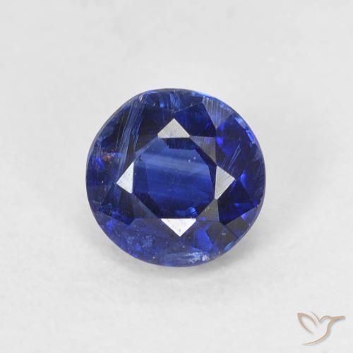 0.76ct 天然 ダークブルー カイヤナイト, ラウンド, VS-SI