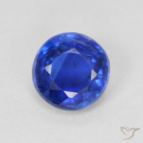 0.70ct 天然 ダークブルー カイヤナイト, ラウンド, VS-SI