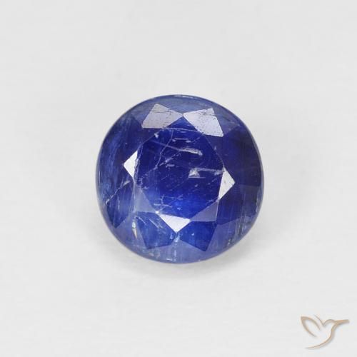 1.29ct 天然 濃いネイビーブルー カイヤナイト, ラウンド, SI