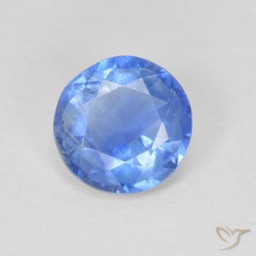 0.95ct 天然 薄いネイビーブルー カイヤナイト, ラウンド, SI