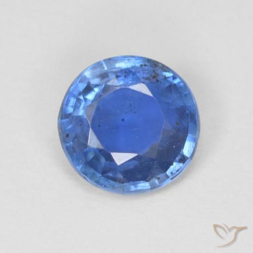 0.80ct 天然 薄いネイビーブルー カイヤナイト, ラウンド, SI