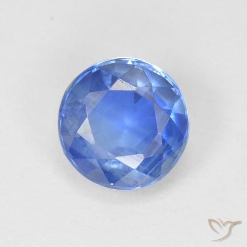 1.21ct 天然 薄いネイビーブルー カイヤナイト, ラウンド, SI