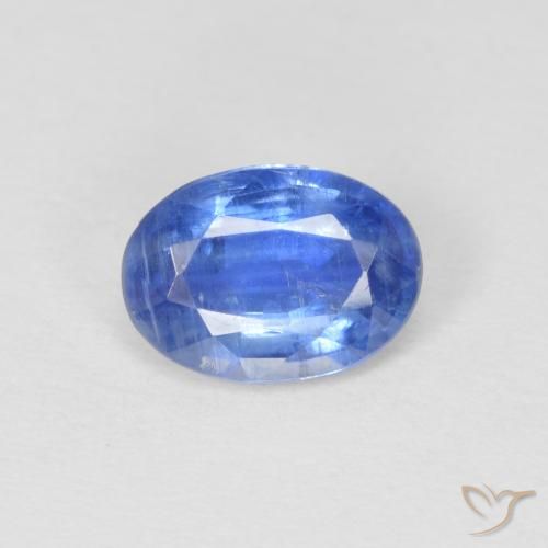 0.87ct 天然 薄いネイビーブルー カイヤナイト, 楕円形, SI