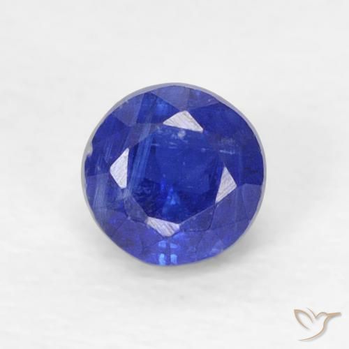 0.34ct 天然 濃いネイビーブルー カイヤナイト, ラウンド, VVS-VS