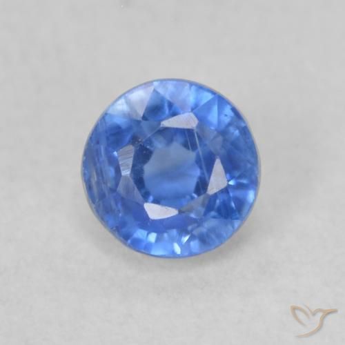 0.33ct 天然 薄いネイビーブルー カイヤナイト, ラウンド, VS-SI