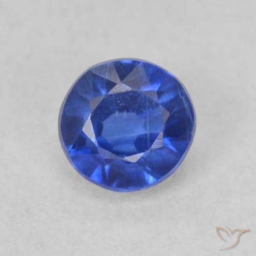 0.36ct 天然 ダークブルー カイヤナイト, ラウンド, VS