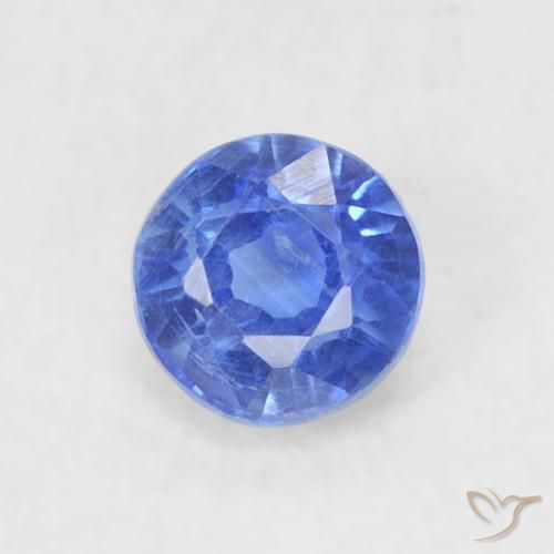 0.30ct 天然 薄いネイビーブルー カイヤナイト, ラウンド, VS